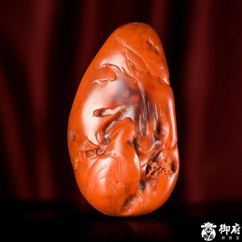 南红玛瑙把件 世外桃源 73.2克