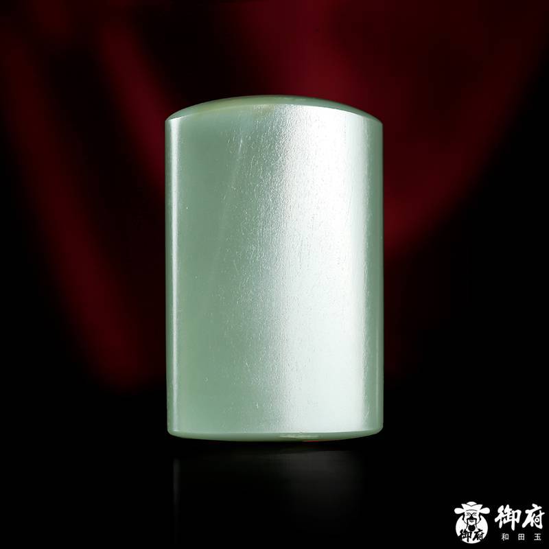 俄罗斯碧玉鸭蛋青玉牌 平安无事牌 24.5克
